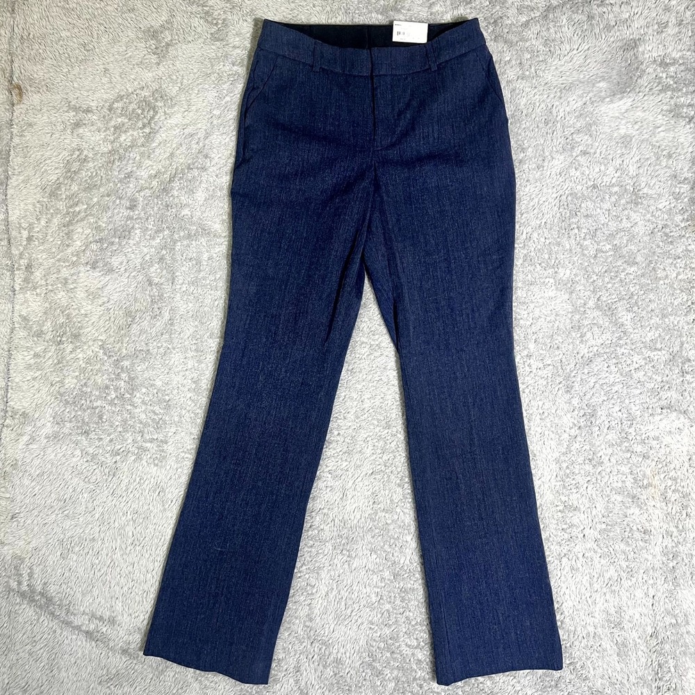 Nine West Pants Womens 4 Heather Navy Stretch Barely Bootcut Leg Outdoor Classic